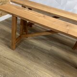 Pair of solid wood farm benches