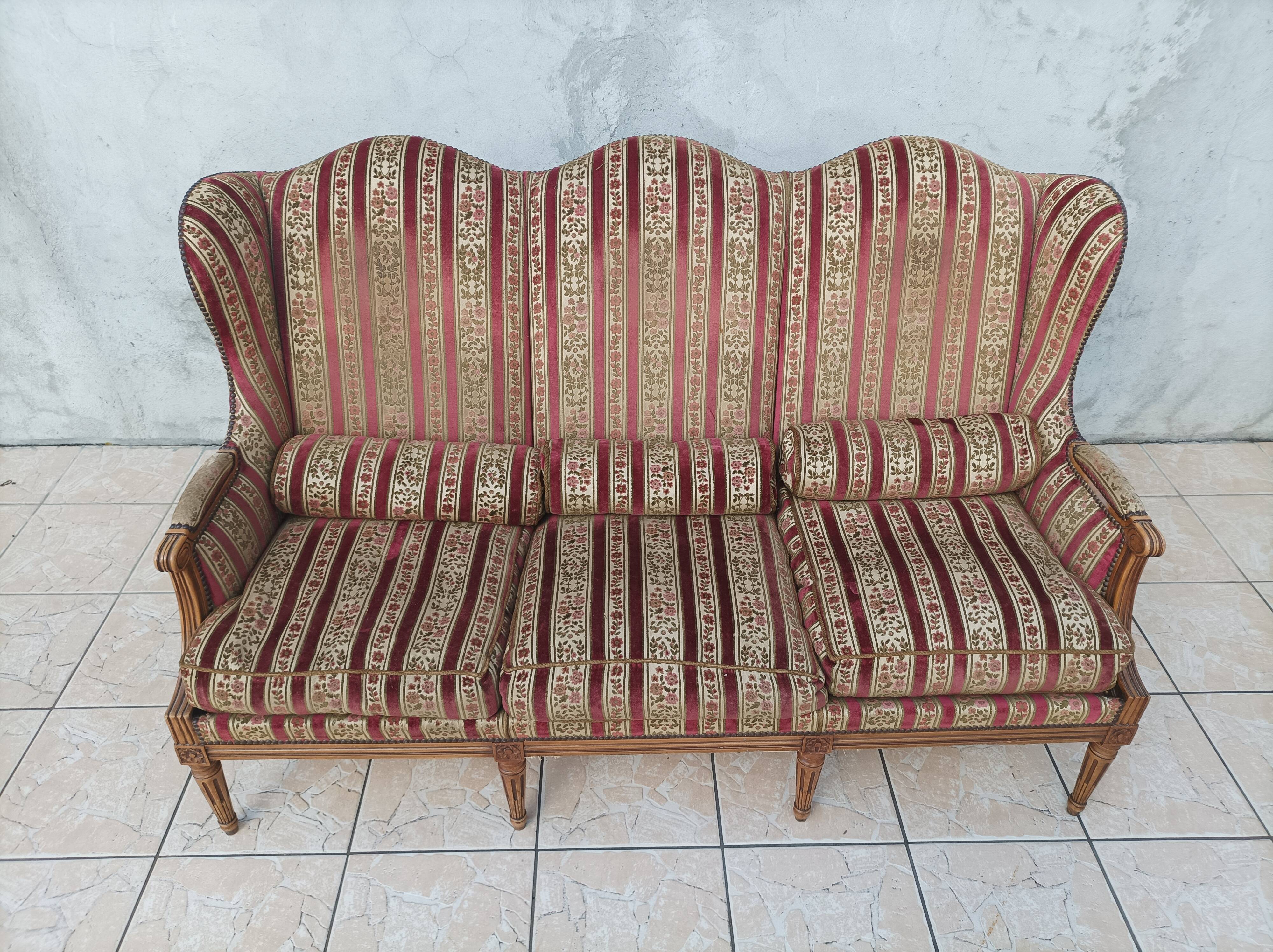 Canapé à oreilles Louis XVI