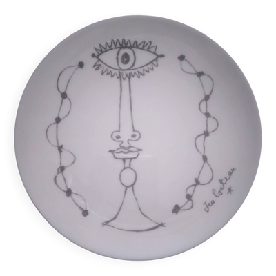Assiette en porcelaine de Limoges ''L'Œil'' d'après Jean Cocteau – A. Giraud