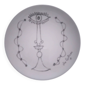Limoges porcelain plate "The Eye" after Jean Cocteau – A. Giraud