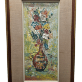Vintage Flower Painting by Pansy Schenck, dated 1959