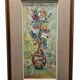 Peinture de fleurs vintage par Pansy Schenck, datée de 1959.