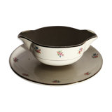 Saucière Bouquet porcelain flowers Sarreguemines Digoin