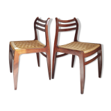 Pair of Scandinavian chairs in braided rope-circa 1960