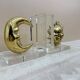 Vintage bookends sun and moon lucite and brass, 1970s