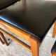 Set of 4 scandinavian chairs in blond teak and black skai 60s