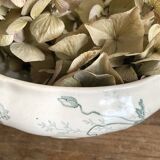 iron earth fruit bowl, old vegetable dish with poppies, Choisy le Roi