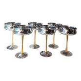 6 stainless steel chrome ice cream bowls