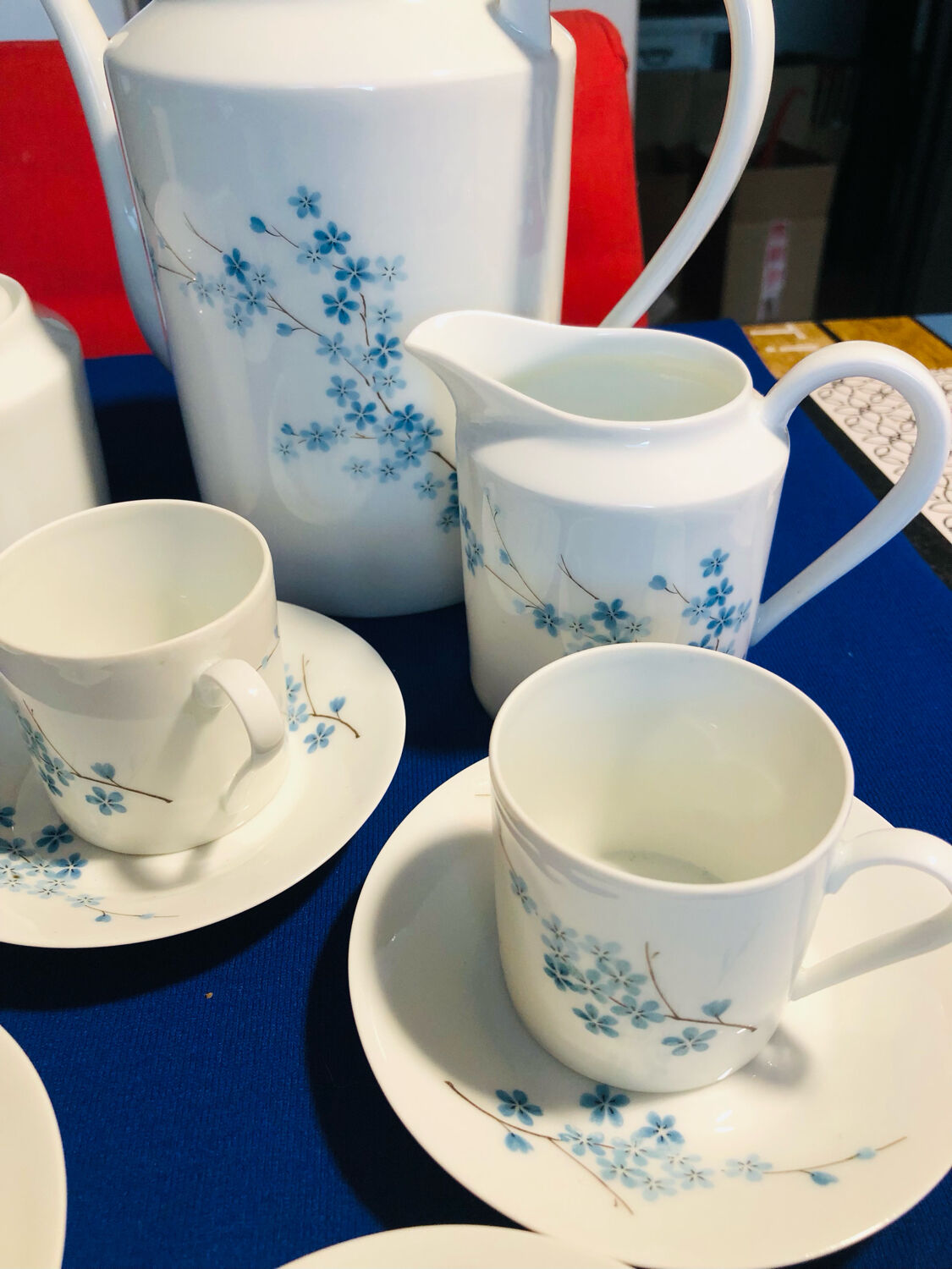 Former coffee service Myosotis porcelaine of Limoges
