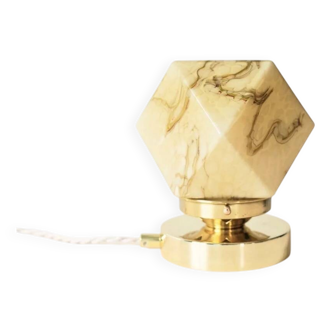 Art Deco table lamp with marbled glass.