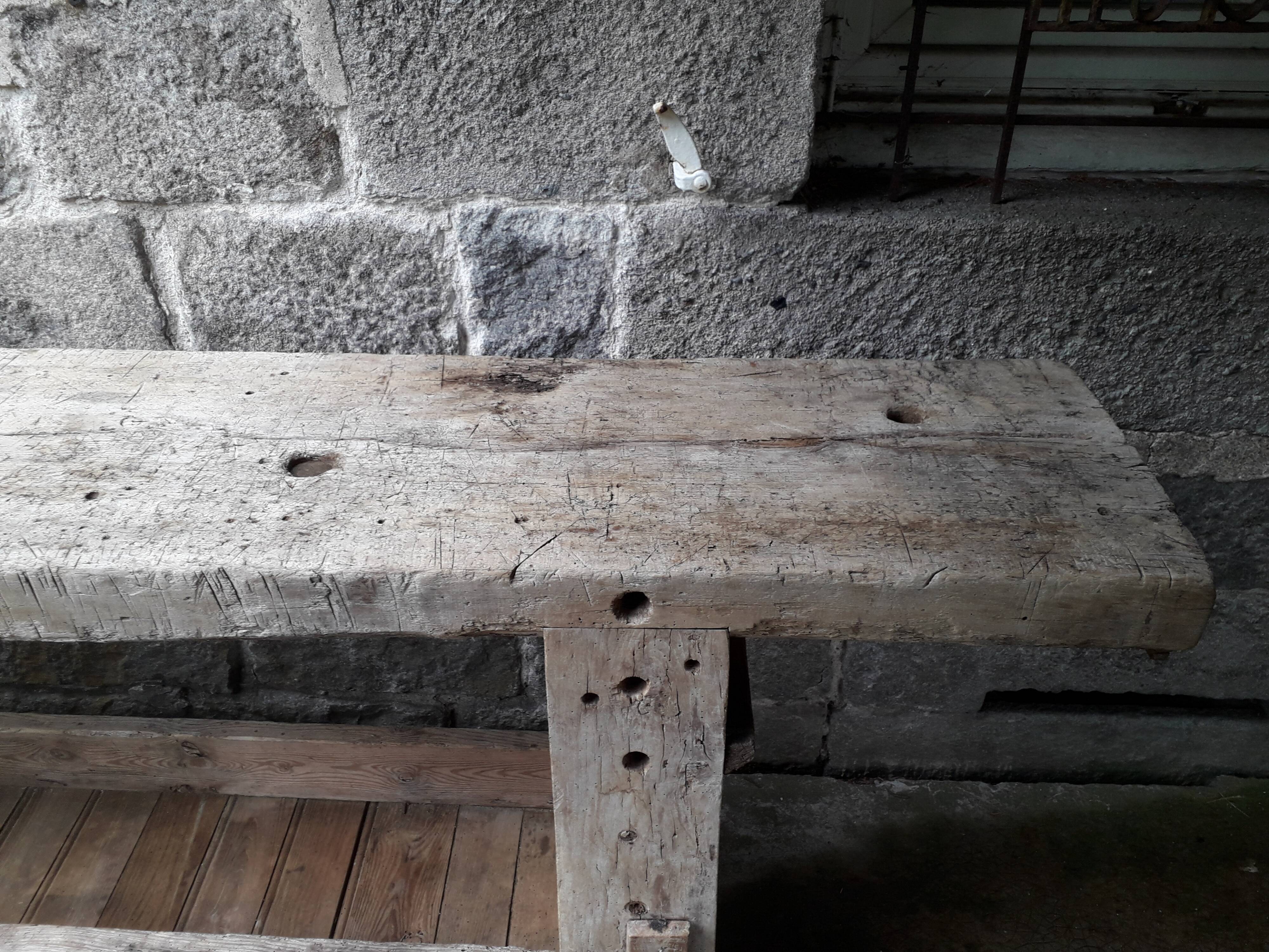 Old in solid beech workbench 237 cm