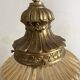 Large two-tone pressed glass ball pendant light