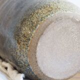 Vase ou bouteille en grès émaillé signé Hélène