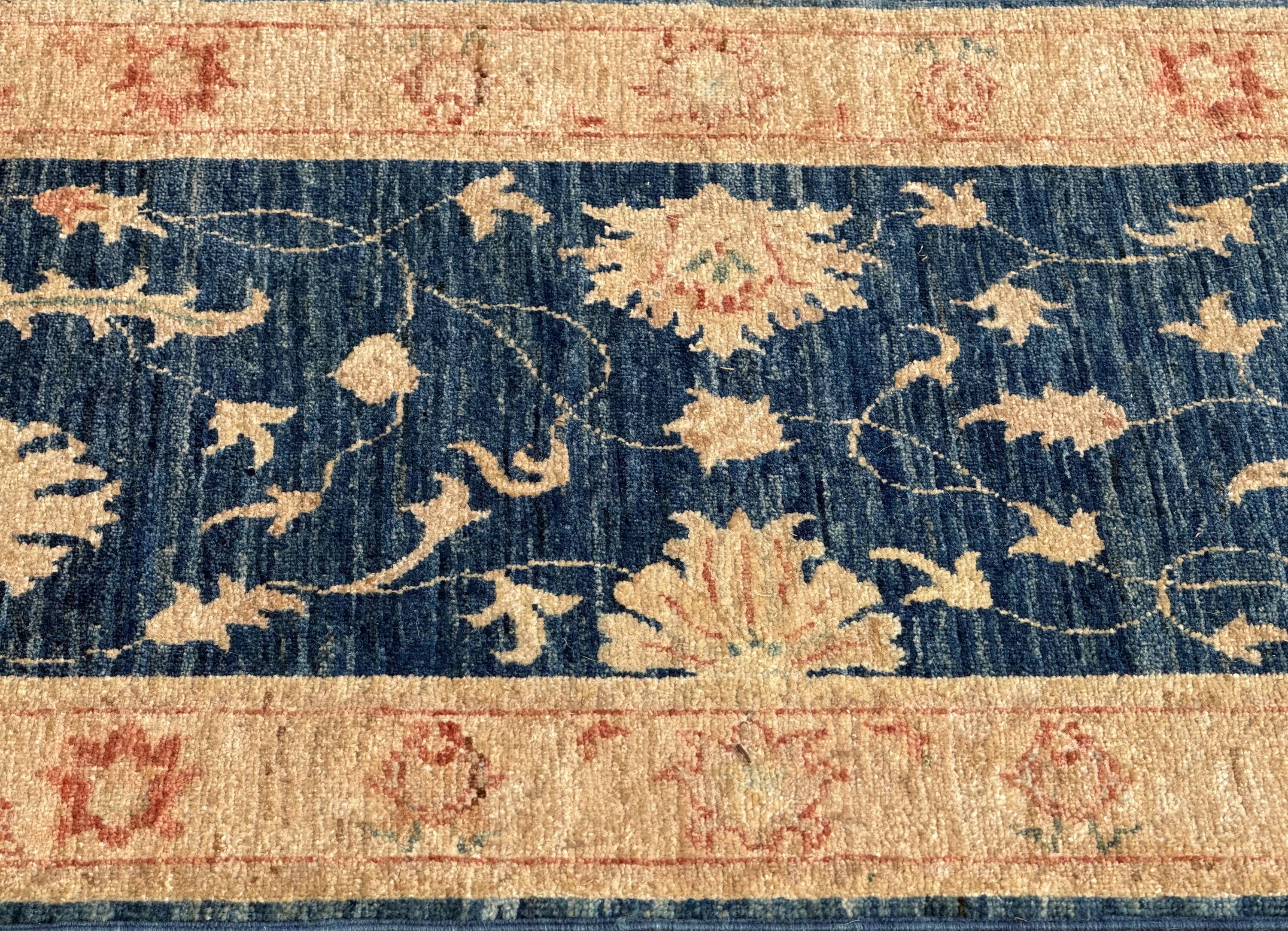 Afghan Chobi Ziegler hand-knotted rug: 200 x 75 cm - Made of wool