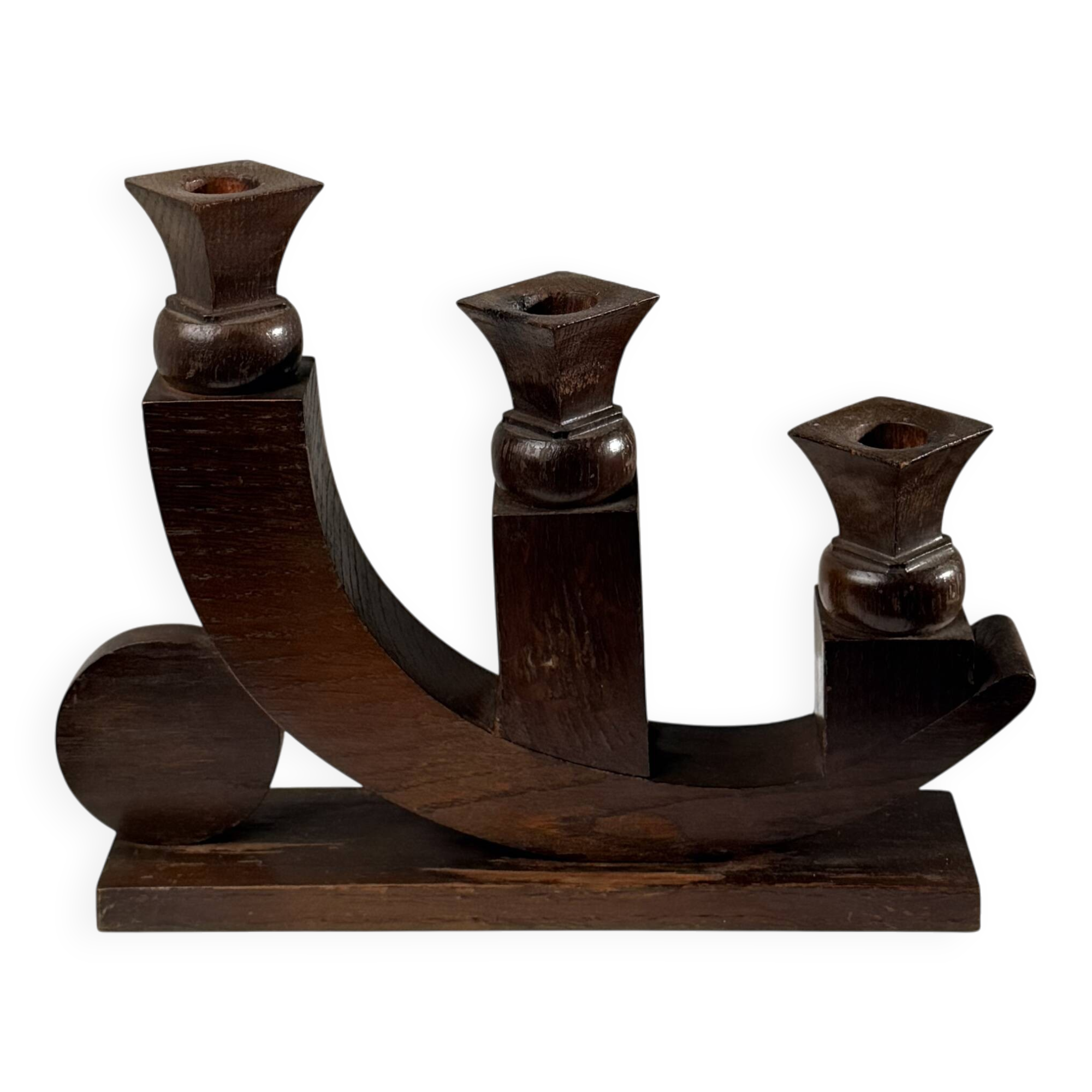 Art Deco chandelier in carved wood – France, circa 1930