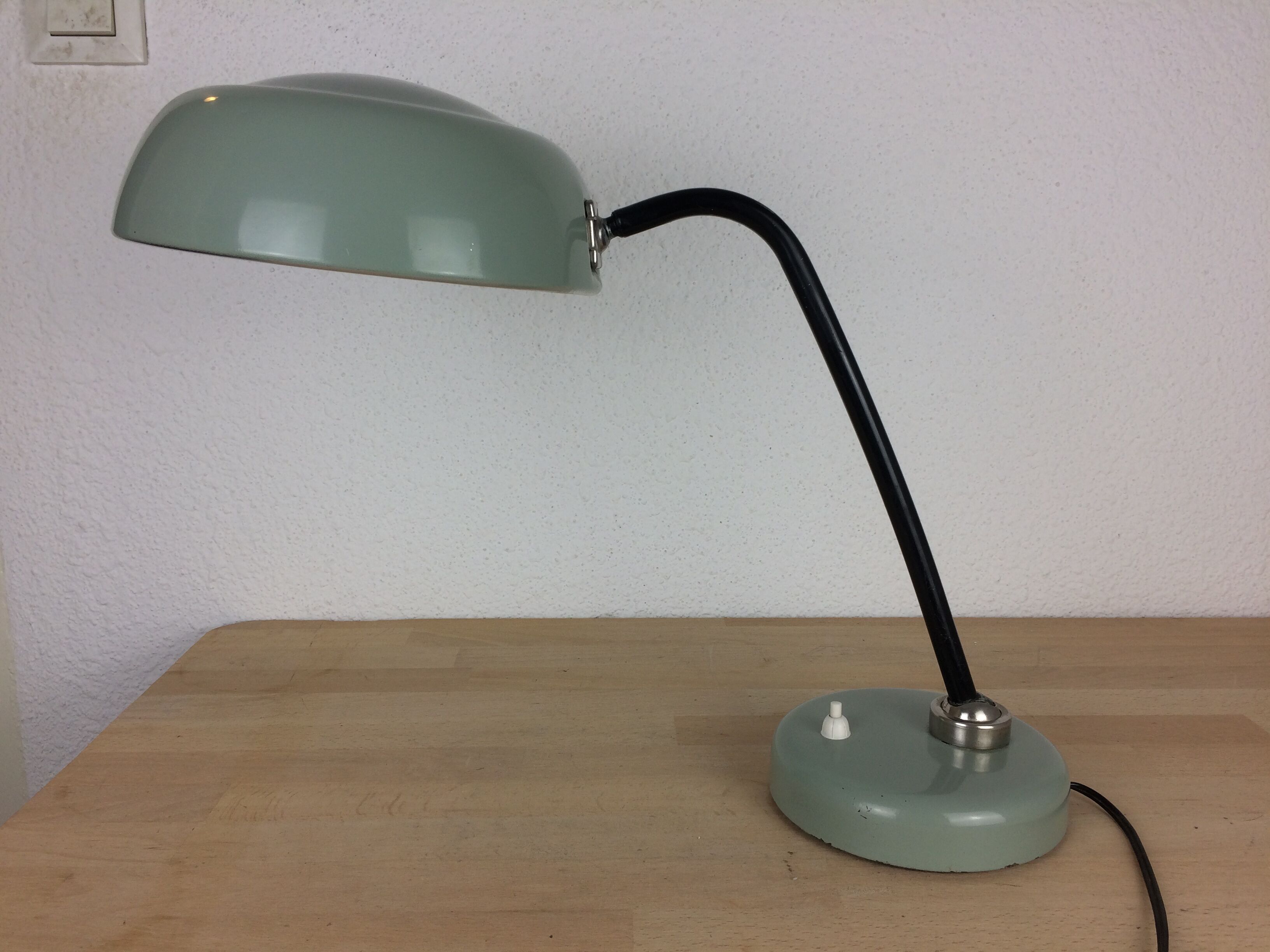 50s industrial style desk lamp, metal