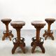 Tabourets de bar vintage en cuir 'Brutalisme'
