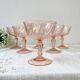 6 coupes vintage en verre rose “Rosaline” Arcoroc Luminarc – Verre dépression français – Vaisselle ancienne made in France