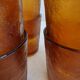 Verres à eau Sierra Arcoroc. Verre ambré effet texturé givré.  Années