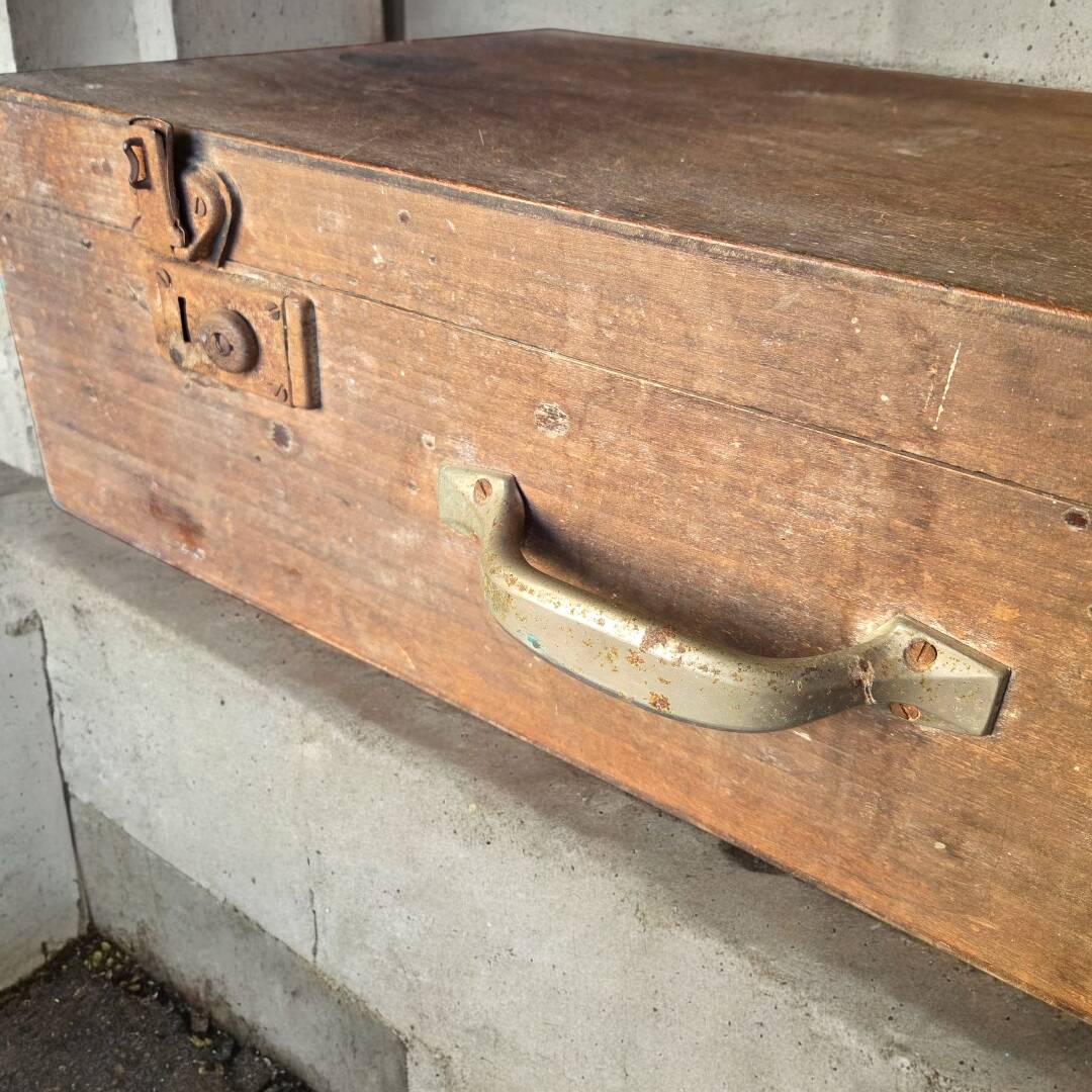 Vintage wooden crate suitcase