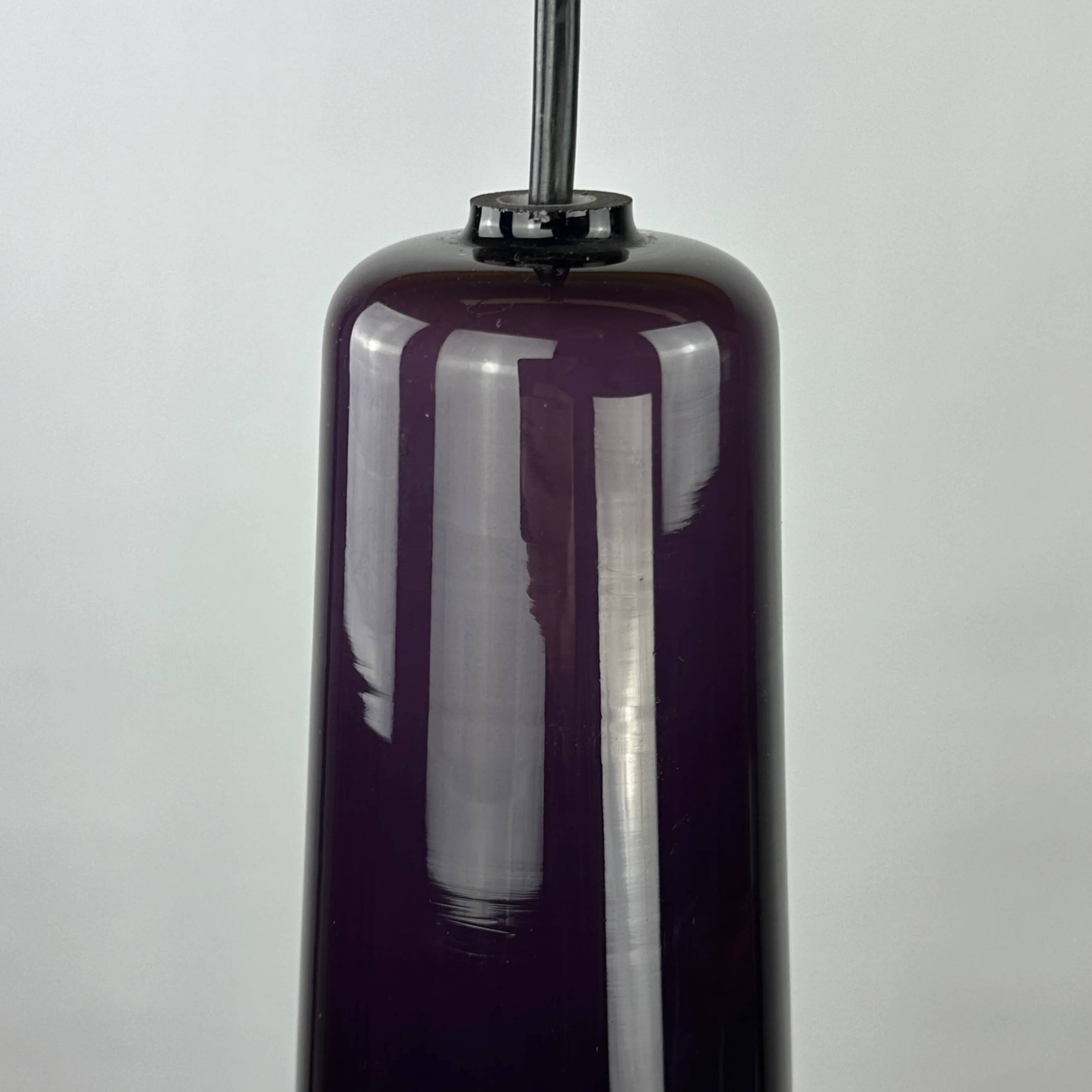 Purple opaline glass suspension KRETA for Holmegaard by Jacob Bang