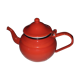 Small red metal teapot