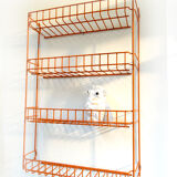 Orange industrial wall shelf