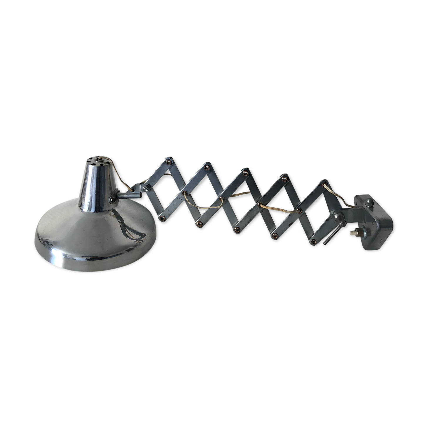 Accordion 60cm chrome Aluminor vintage 1960 lamp