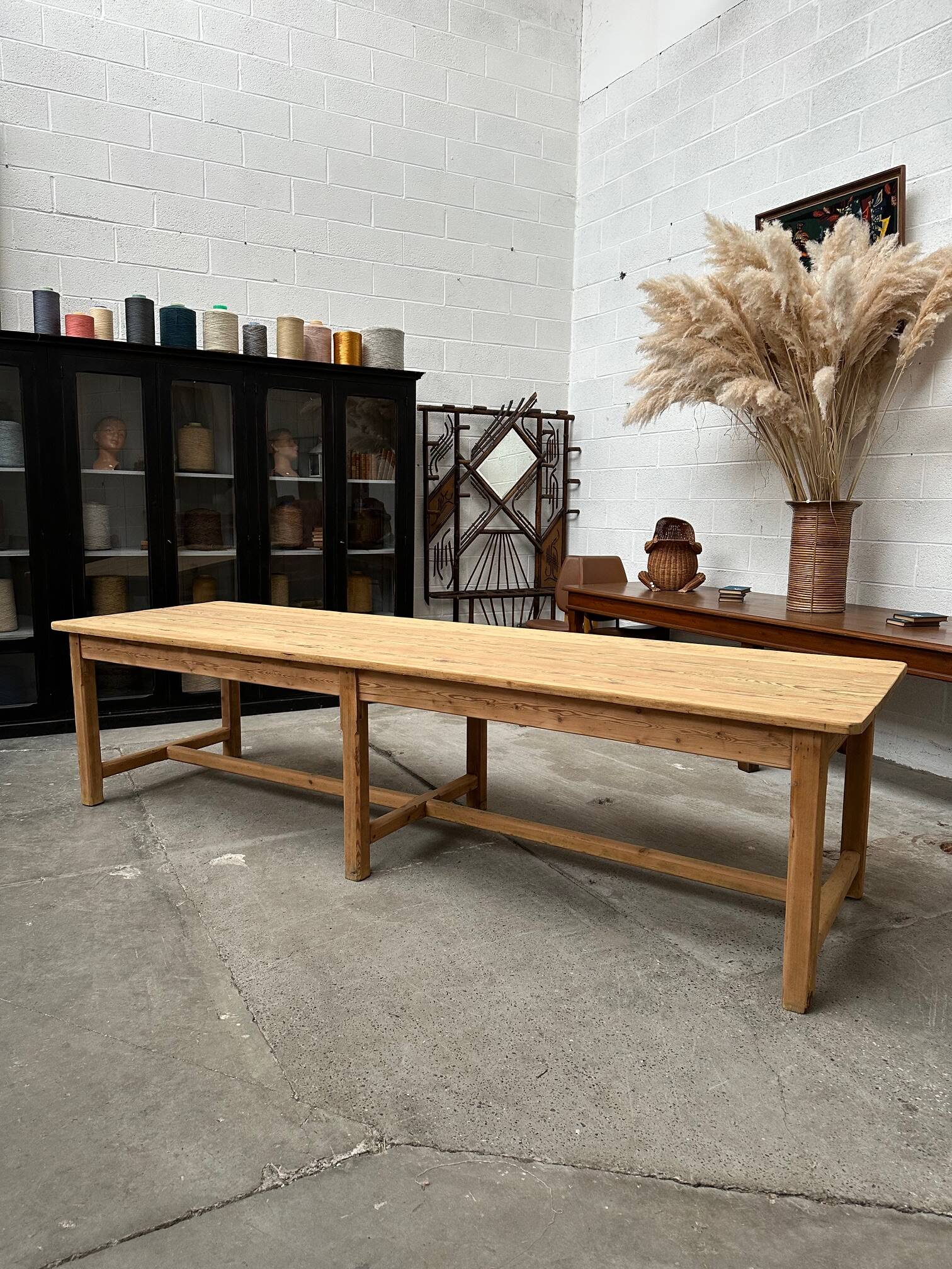 Large 20th century pine community table