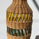 Large vintage woven rattan vase 1960s