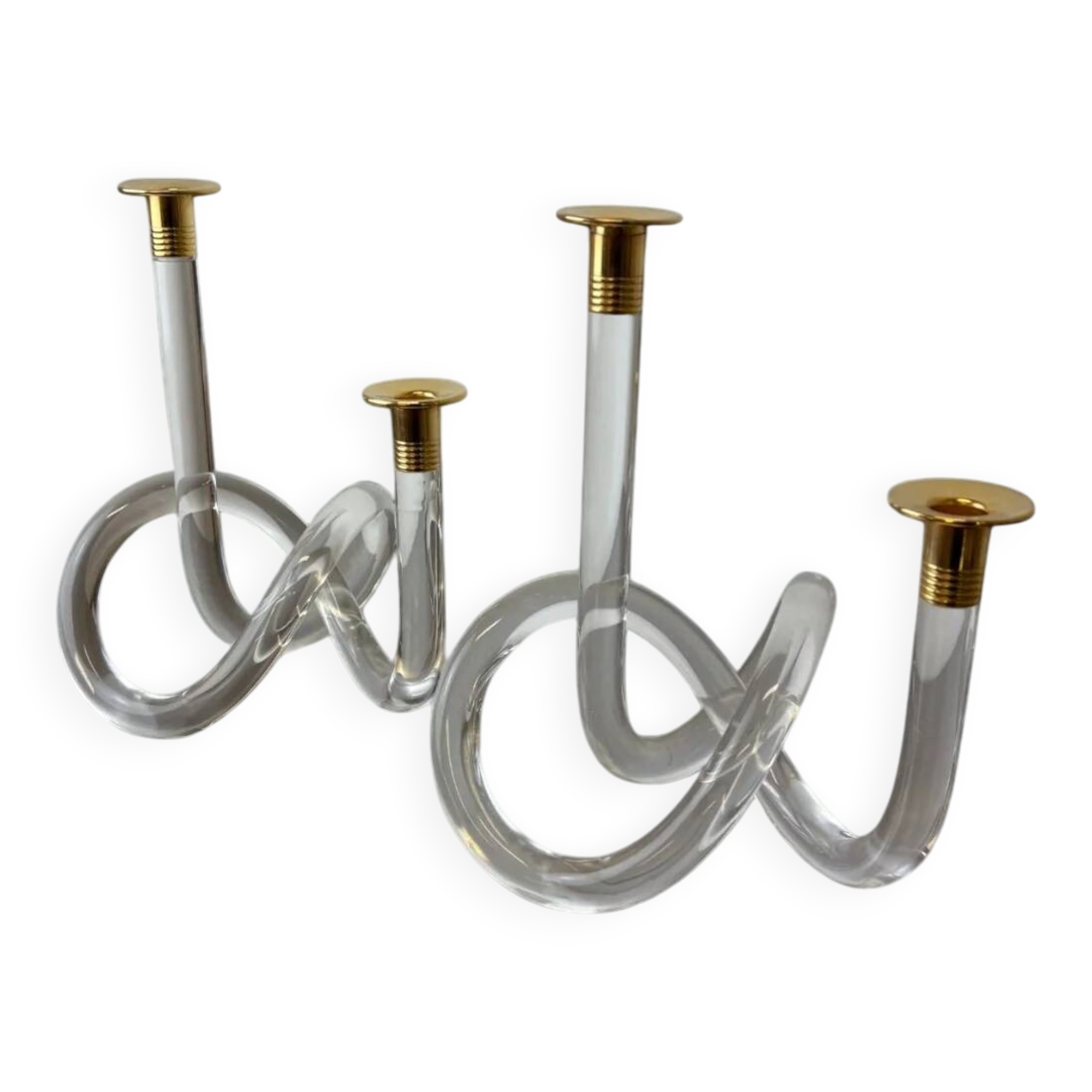 Pair of pretzel candlesticks by Dorothy Thorpe, circa 1970s