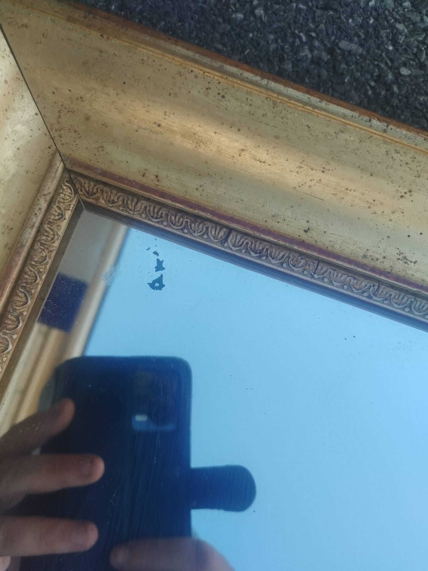 Miroir ancien en stuc doré époque xixeme