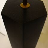 Black marble hexagonal lamp in the style of Jules Wabbes