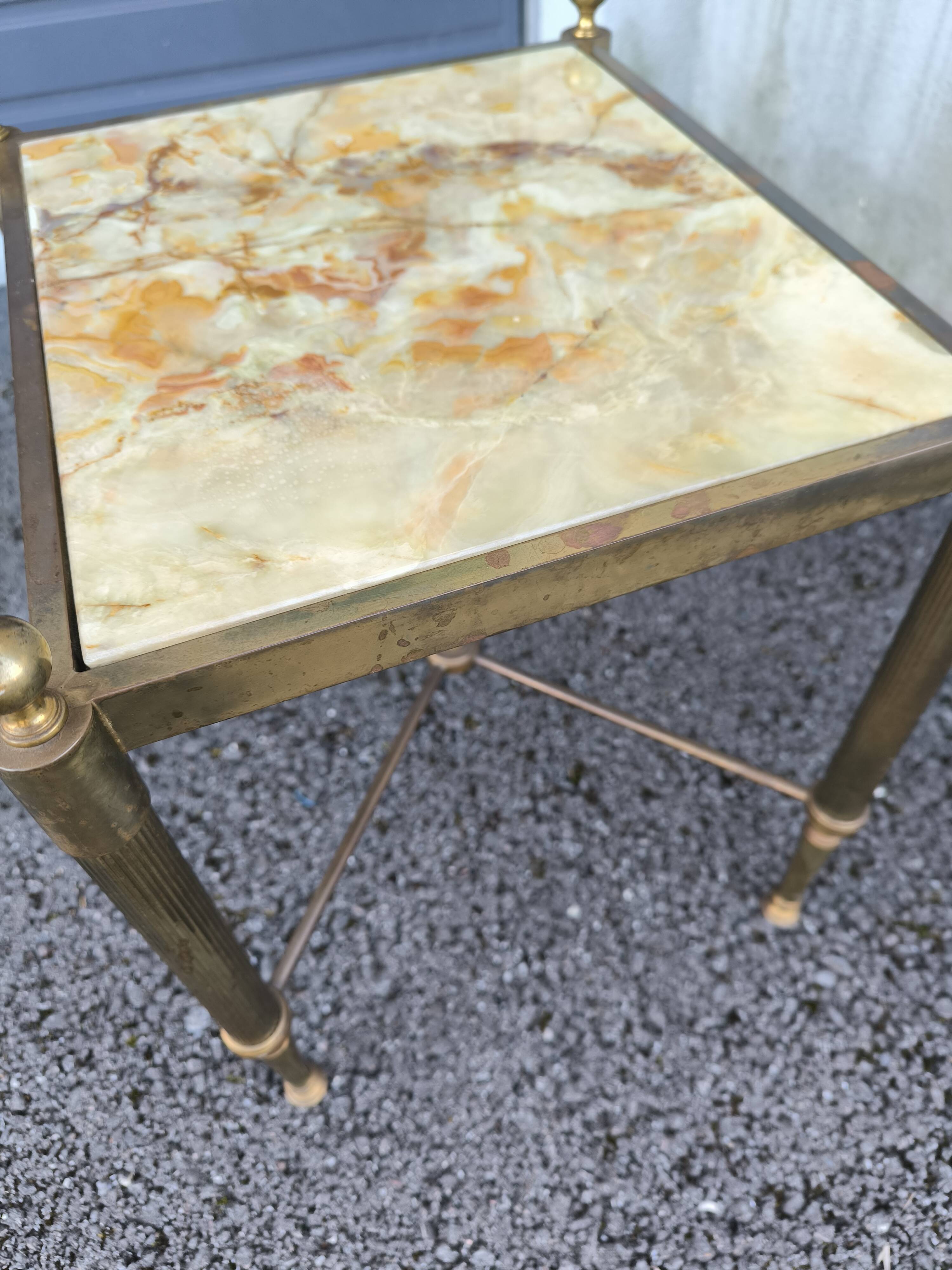 Brass onyx coffee table