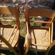 6 bistro chairs in straw and beech