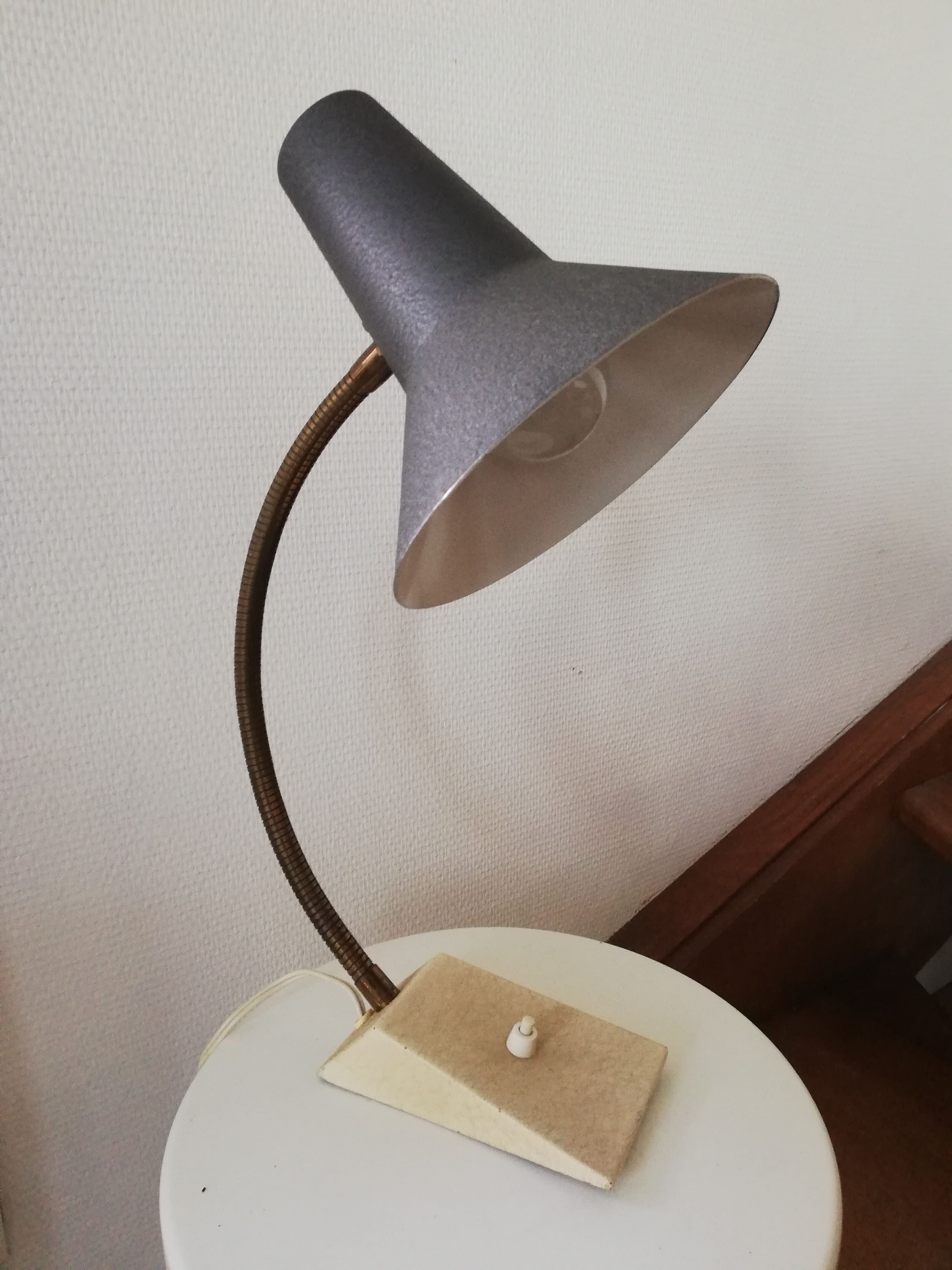 Vintage casserole-style desk lamp