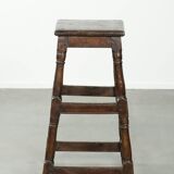 Antique English oak stool / joint stool from the 18th century