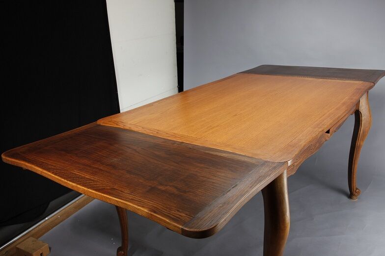 Solid oak table inspired by Louis XV