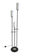 Modernist three-light floor lamp with opaline tulip - 1950s/60s