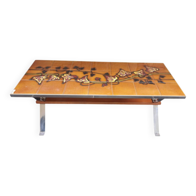 Table basse carreaux de céramique signée ADRI 1970