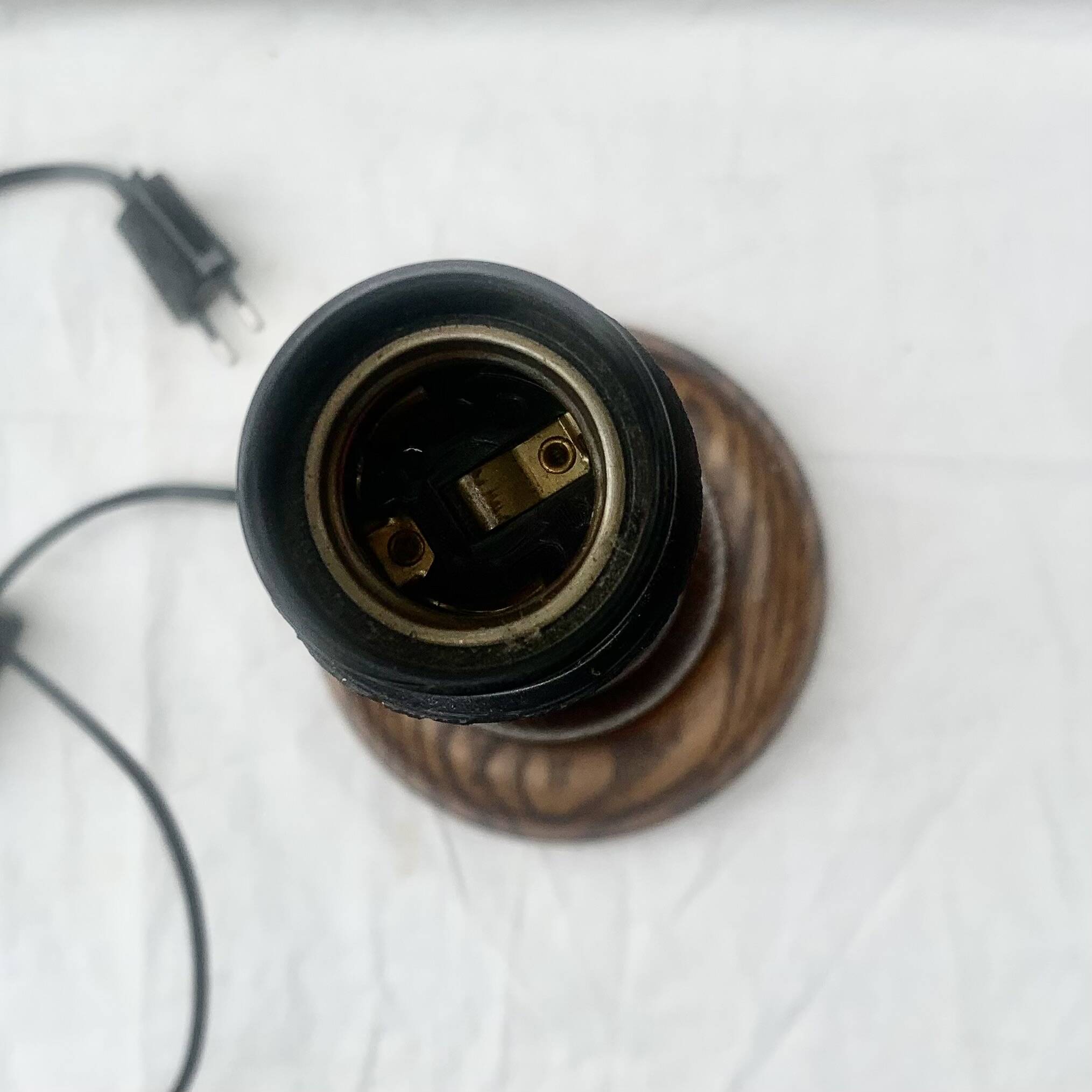 Antique turned solid wood lamp base