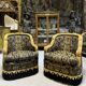 Napoleon III style living room with floral decoration