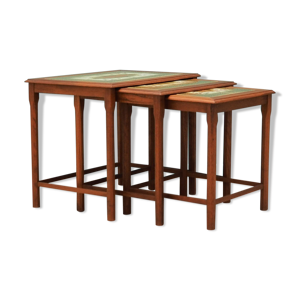 ensemble de trois tables gigognes en teck, design danois, années 60