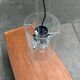 Glass and metal pendant lamp from the German space age by Glashütte Limburg, 1960s.
