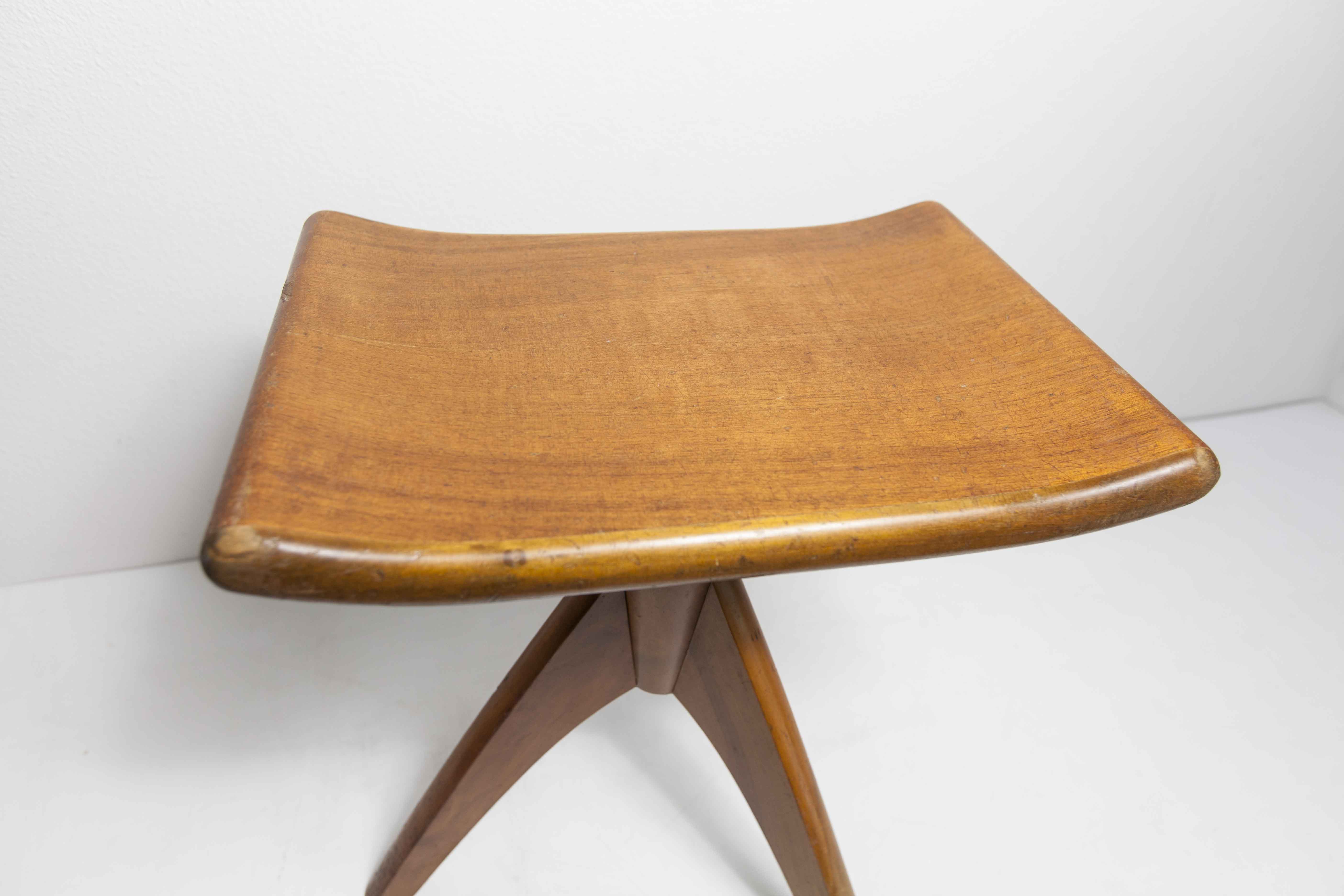 Swiss adjustable piano stool 1945 rocket foot