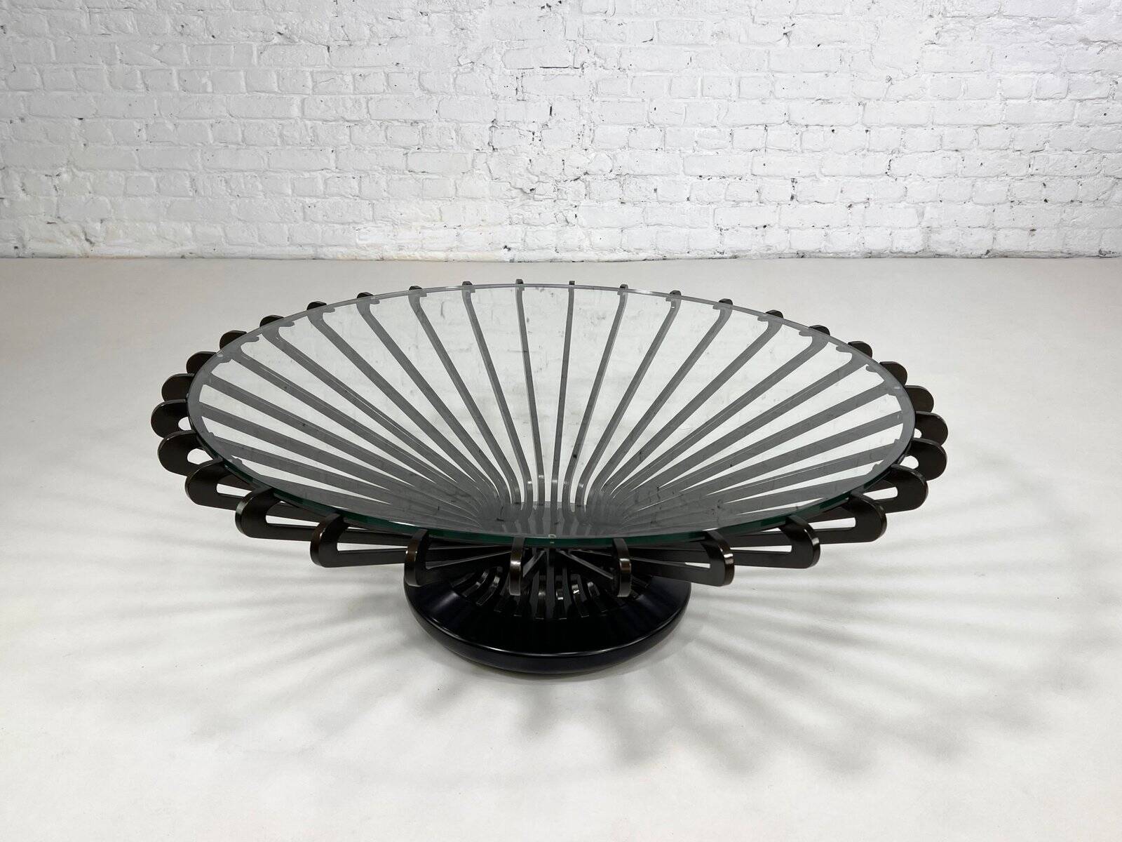 Round Metal and Glass Coffee Table