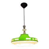 Suspension/lustre vintage vert en forme d'ovni