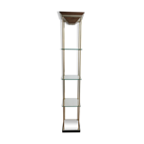Luminous glass and brass showcase of the Lustrerie Deknudt