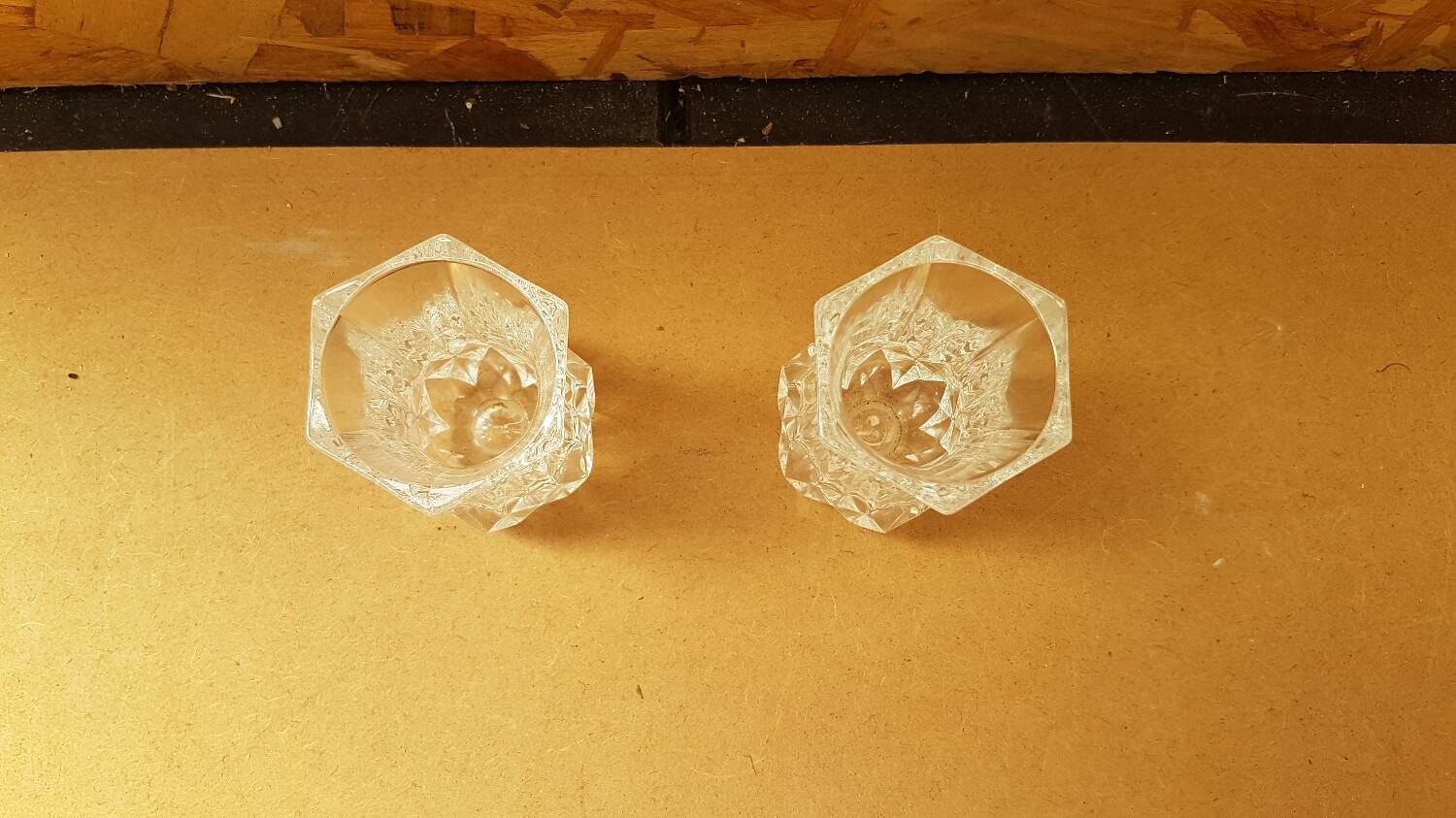 Pair Cristal D'Arques Vase Vintage Cut Crystal #B063