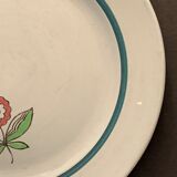 Set of 6 dessert plates in old earthenware from Sarreguemines, Diablerets model